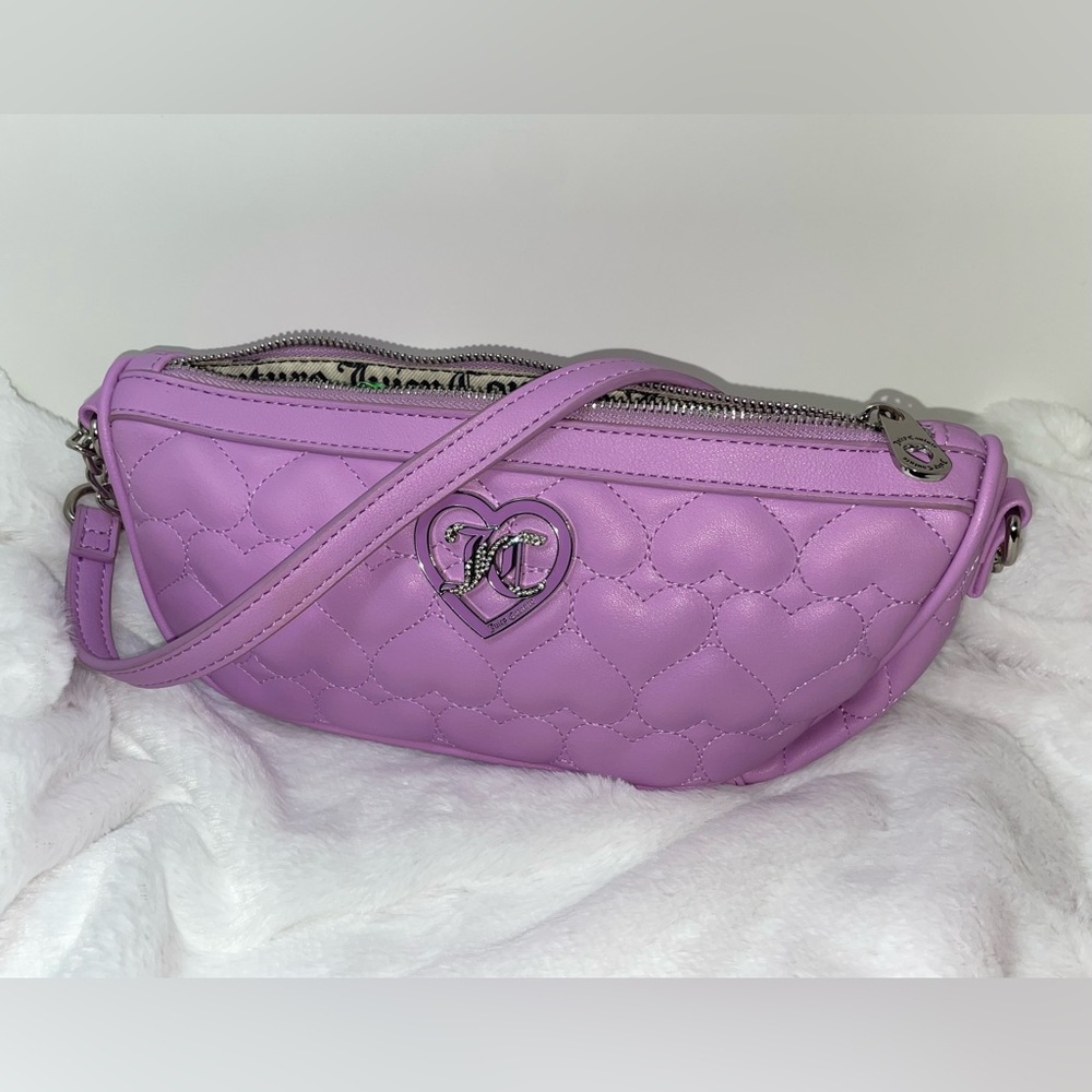 Juicy Couture Purple Quilted Heart Shoulder Bag
